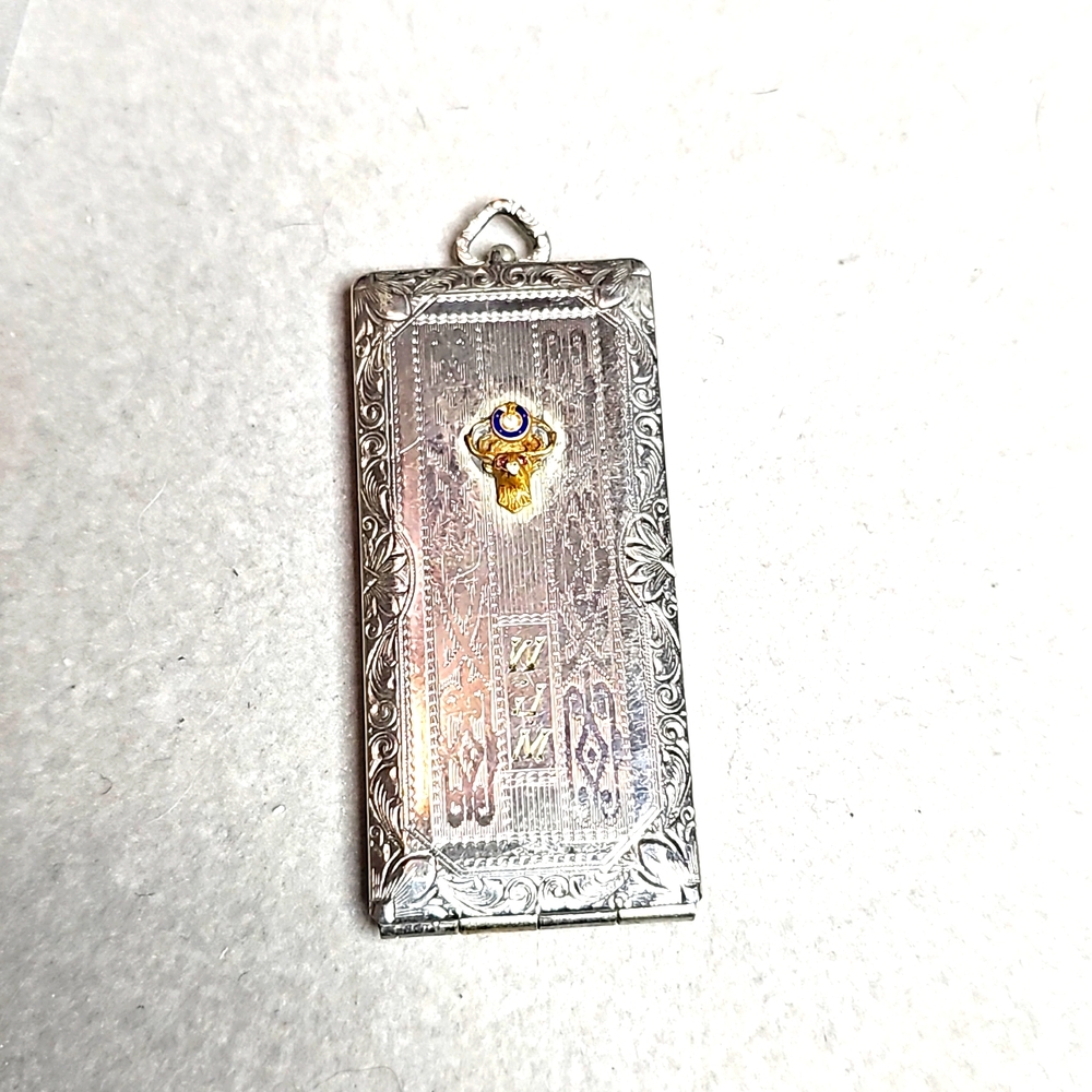 Antique Order Of Elks Silver Stamp Case